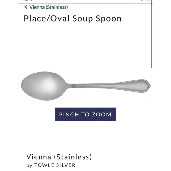Towle Silver Vienna Stainless Oval Soup Spoon Set Of 6 Glossy Finish flatware - Picture 1 of 4